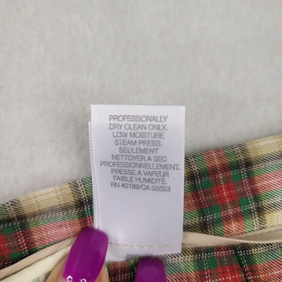 Susan Bristol Tartan Plaid Pleated Midi Skirt Size 14P Fringed Kilt Deadstock US - Picture 7 of 10